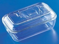 Glass Butter Dish with Cow Pattern - $7.99