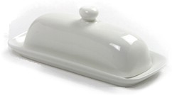 White Porcelain Butter Dish w/ Handle - $9.99